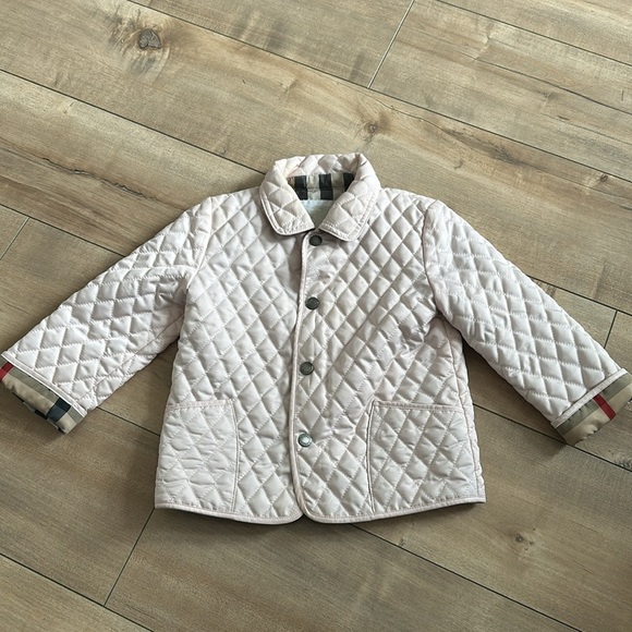 Authentic Burberry Toddler Girls Collin Quilted Pink Jacket Girls Sz 18M - Picture 2 of 12